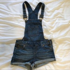 Denim stretchy overalls